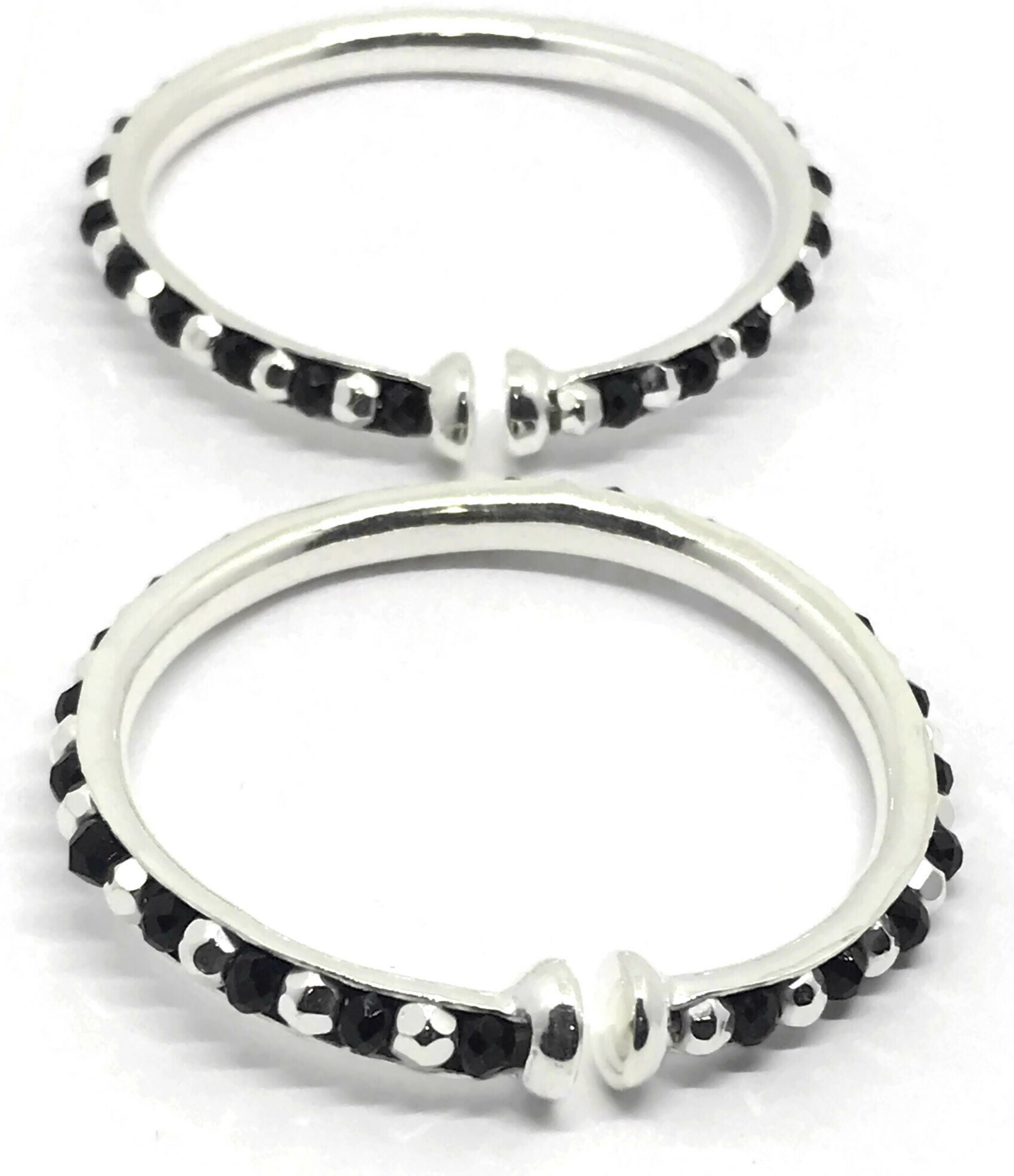 Baby silver bangles hot sale with black beads